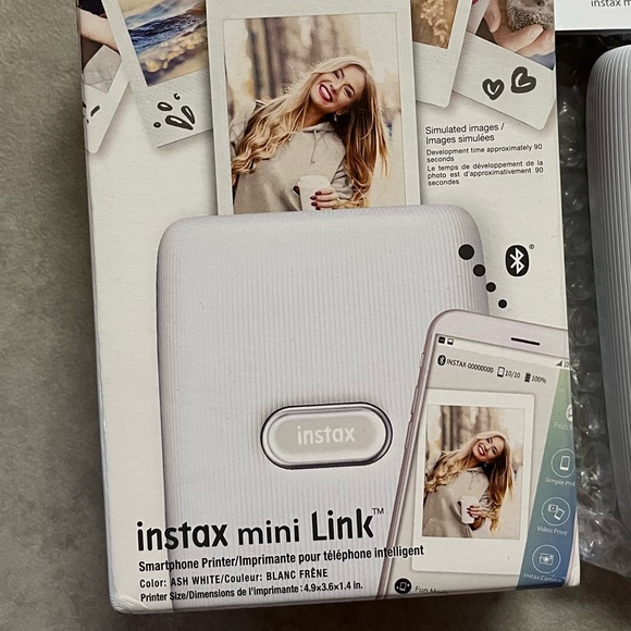New Fujifilm Instax Mini Link Smartphone Printer - Ash White - Picture 2 of 6